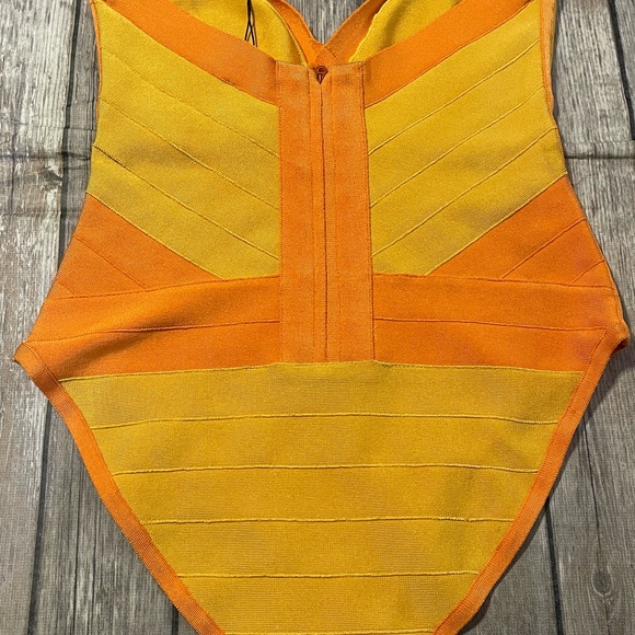 Herve Leger One Piece Swimsuit - Orange and Yellow - Picture 11 of 15